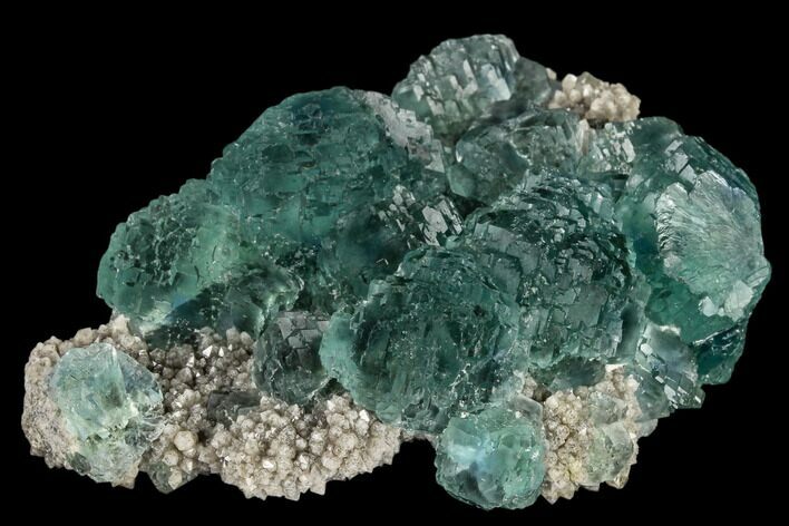 Stepped Green Fluorite Crystal Cluster - Fluorescent #112855